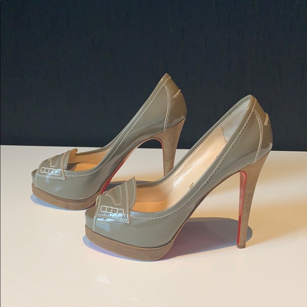 Christian Louboutin peep toe platform pumps